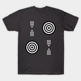 Hourglass Time Pattern Black & White T-Shirt